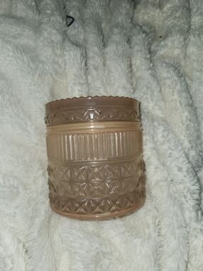 Decorative Textured Glass Jar in PINK